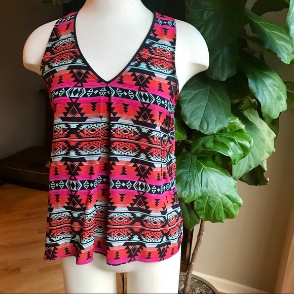 Navajo print silk top by Greylin in size Small - Picture 2 of 6